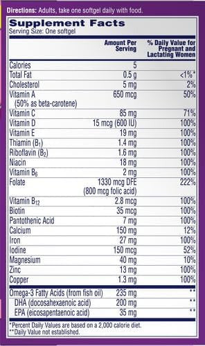 Women's Prenatal Vitamin Softgels (60 CT)