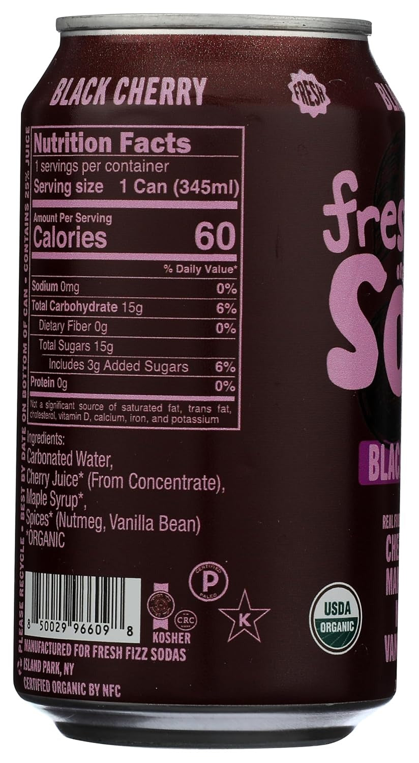 Organic Black Cherry Soda (12 Pack)