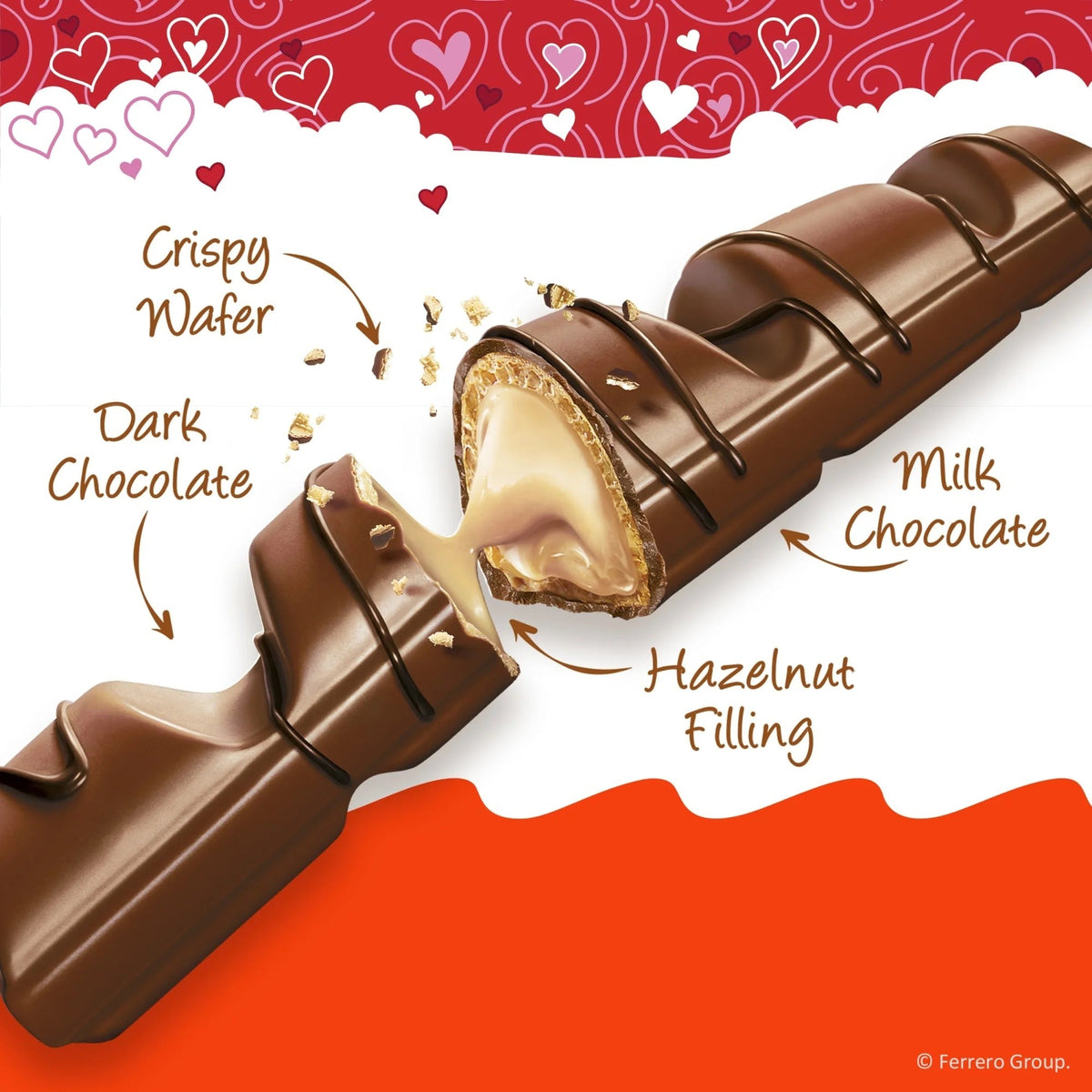 Bueno Crispy Creamy Chocolate Bars - Valentine's (4 CT)