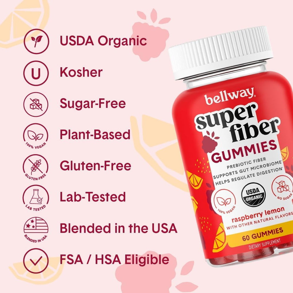 Raspberry Lemon Super Fiber Gummies Dietary Supplement
