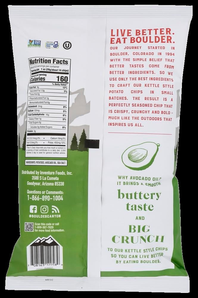 Avocado Oil Sea Salt Kettle Style Potato Chips