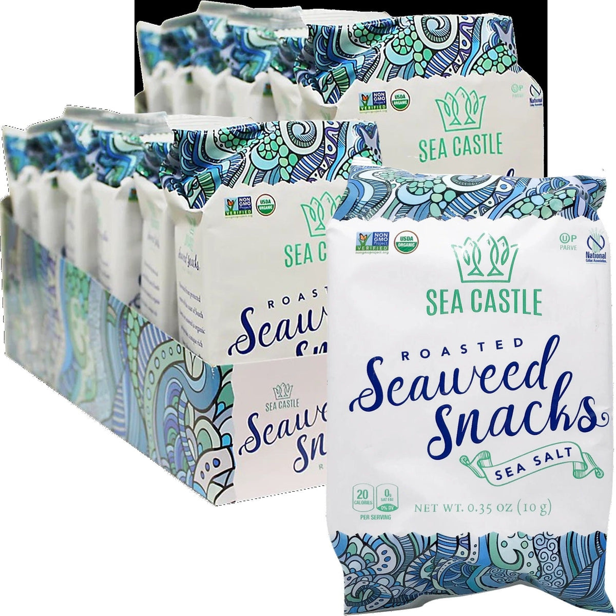 Organic Roasted Seaweed With Sea Salt (12 Pack)