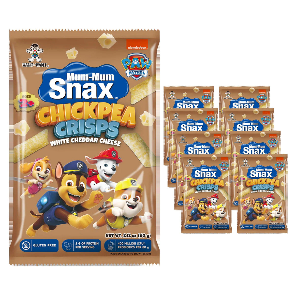 Paw Patrol Snax Chickpea Crisps White Cheddar Cheese (8 Pack)