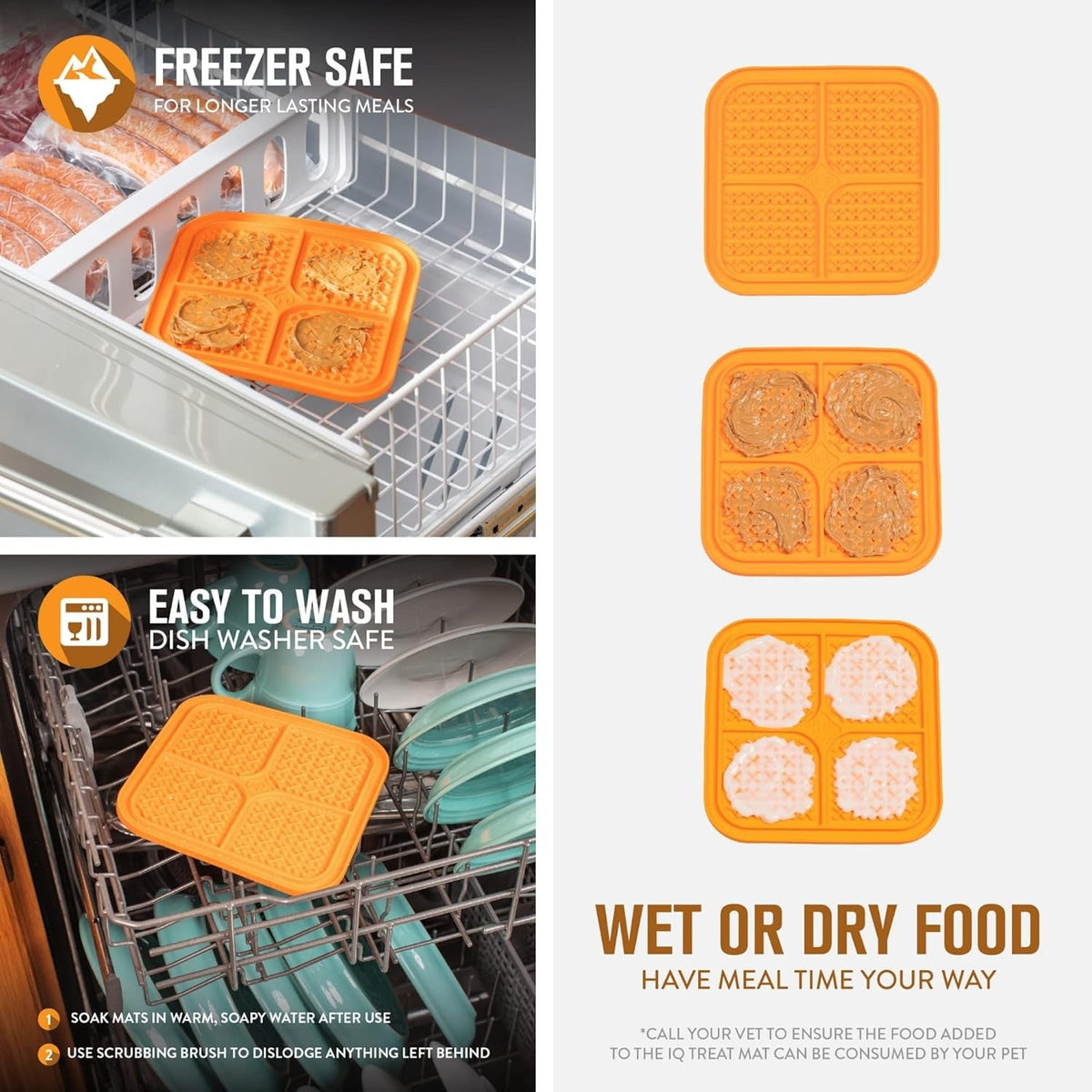 IQ Treat Mat To Reward Dog or Cat - Small Orange