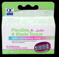 Flexible 6 Blade Razor with Lubricating Strips for Ladies