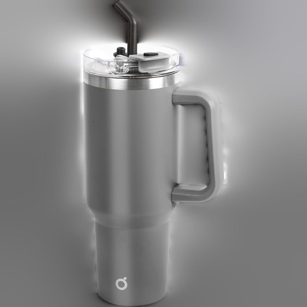 40oz Double Wall Vacuum Insulated Tumbler With Straw - Grey