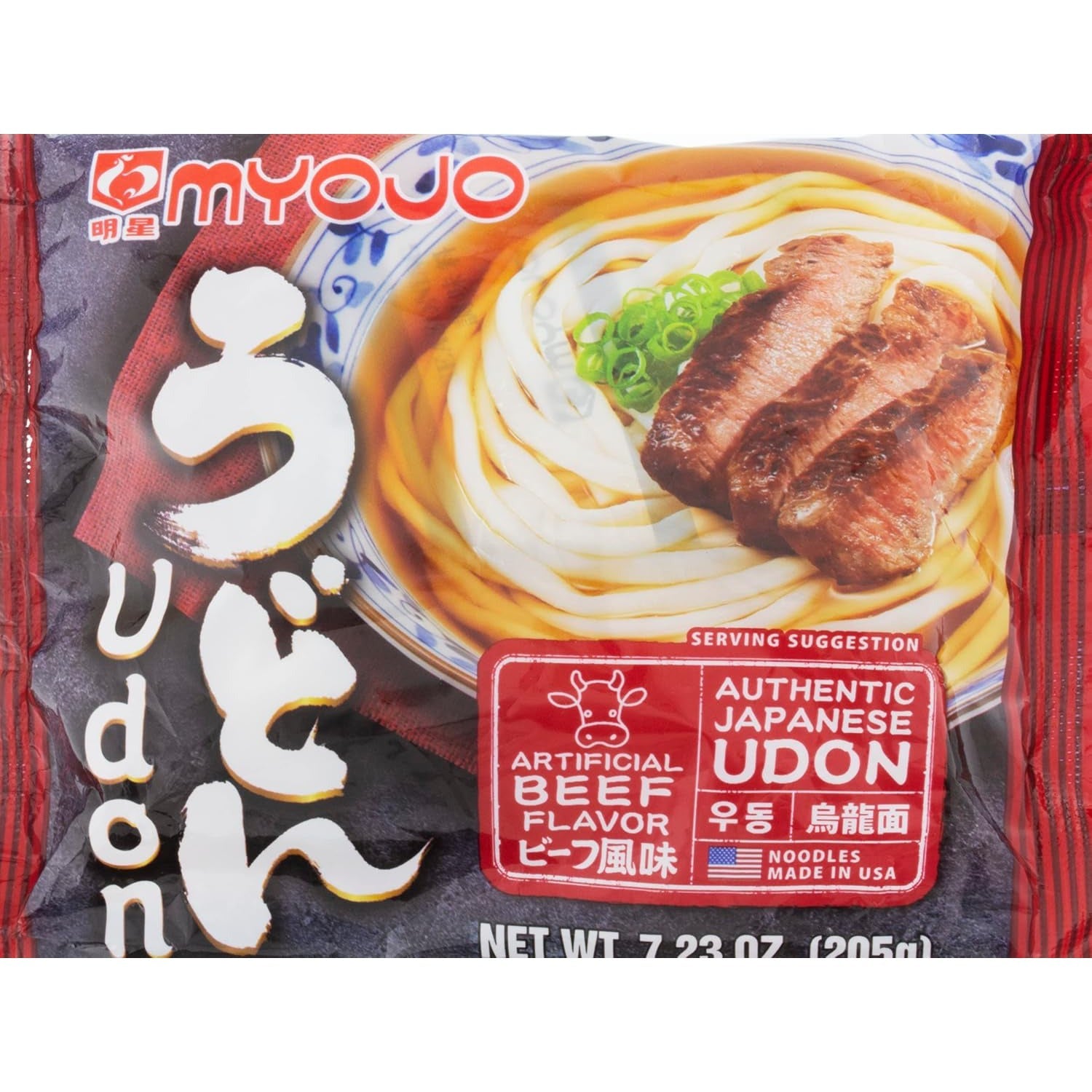 Japanese Udon Noodles with Soup Base Beef Flavor