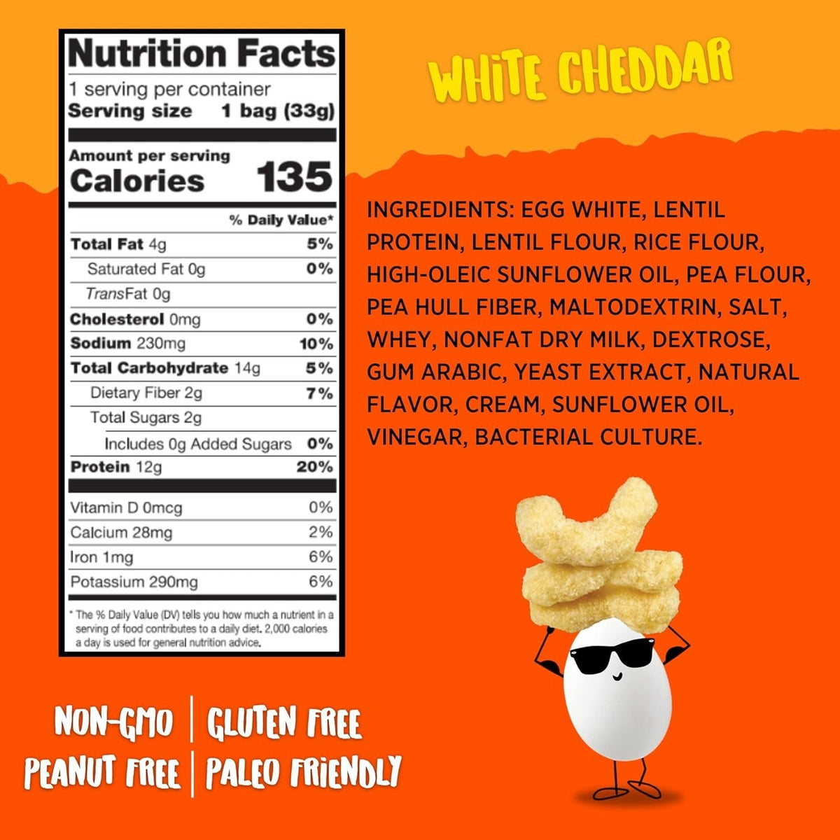 Egg-Cellent Protein Puffs - White Cheddar (10 Pack)