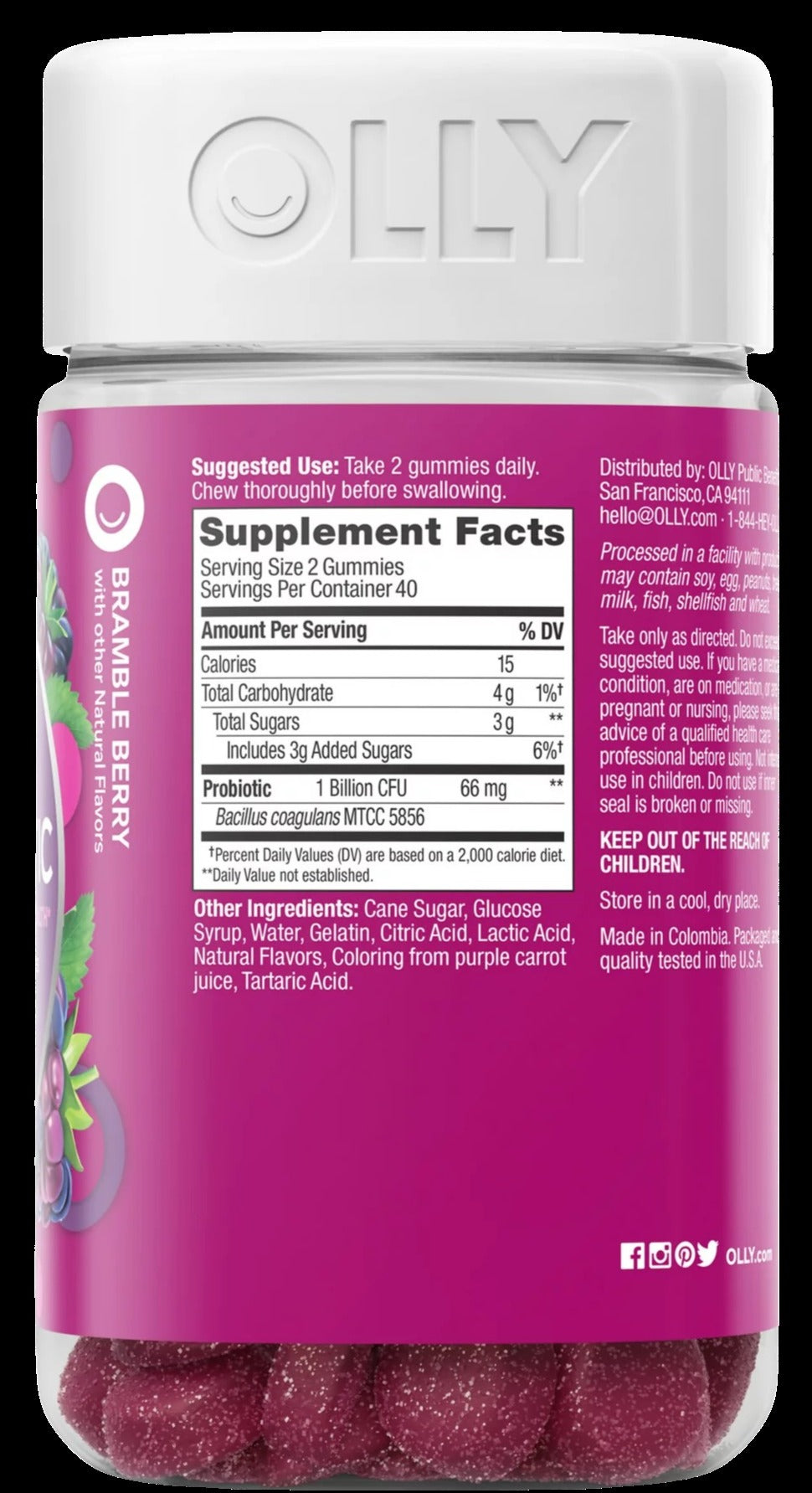 Berry Probiotic Immune & Digestive Health Gummies 80 Ct