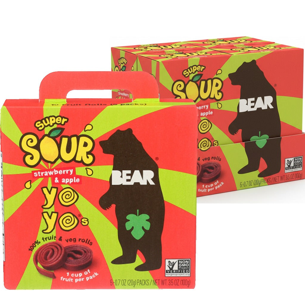 YoYo's Sour Strawberry & Apple Fruit Snacks (6 Packs)