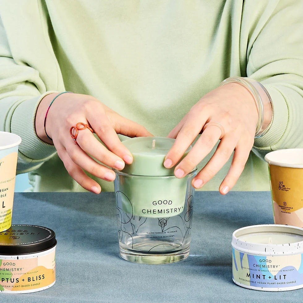 Bistro Glass Candle - Eucalyptus + Bliss