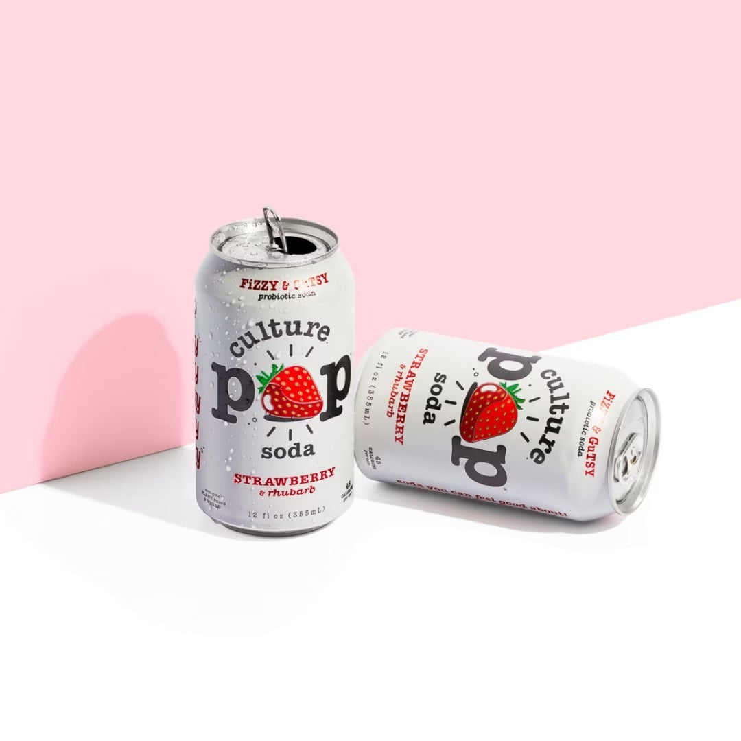 Probiotic Soda - Strawberry Rhubarb (4 Pack)