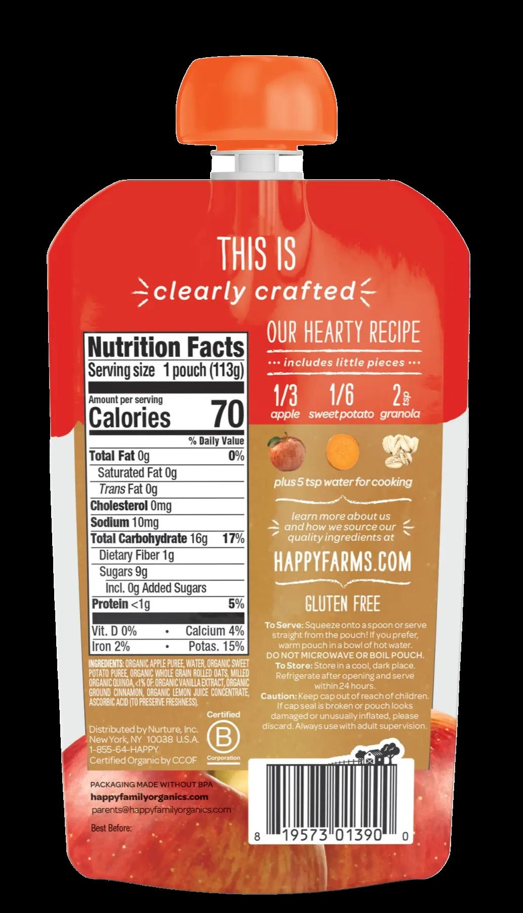 Organic Apples Sweet Potatoes & Granola Stage 2 Baby Food (16 Pack)