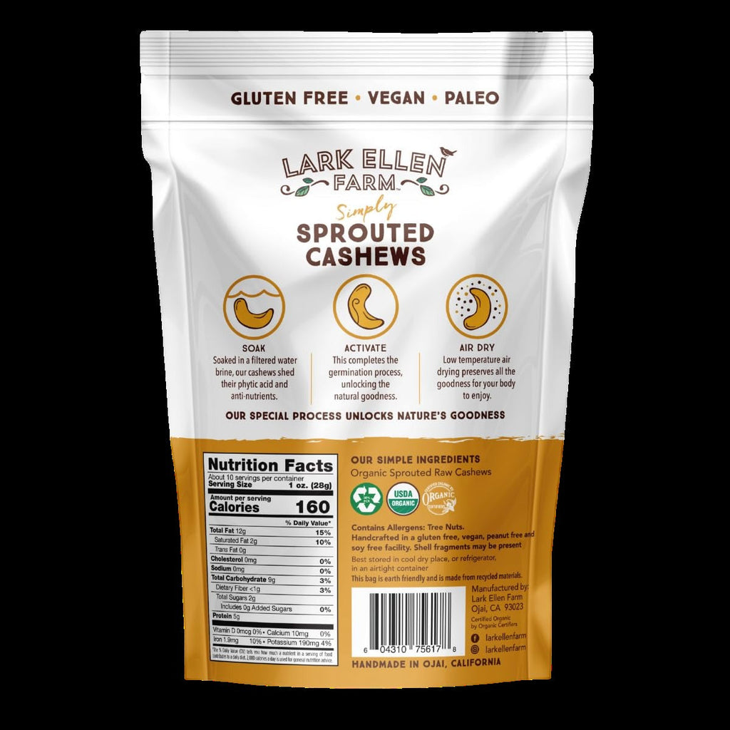 Simply Unsalted Organic Sprouted Cashews