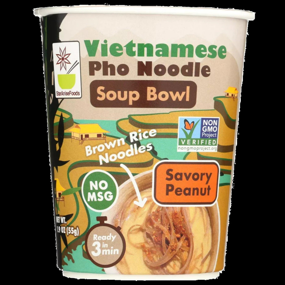 Savory Peanut Vietnamese Pho Noodle Soup Bowl