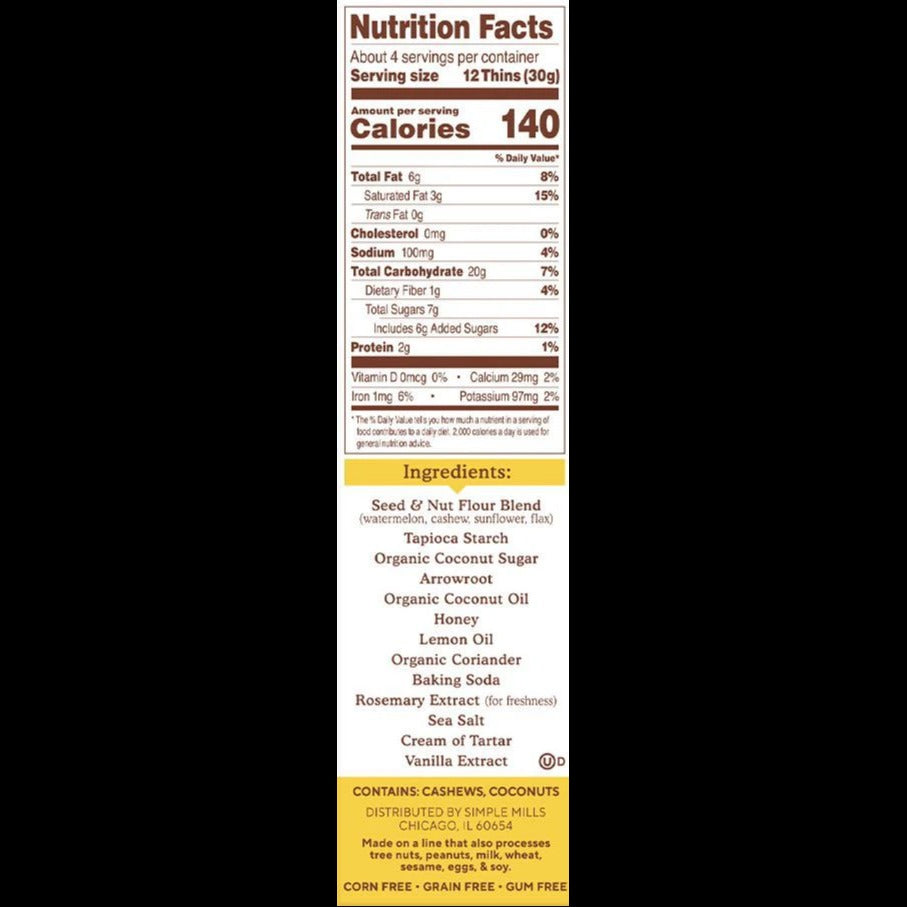Lemon Seed & Nut Flour Sweet Thins