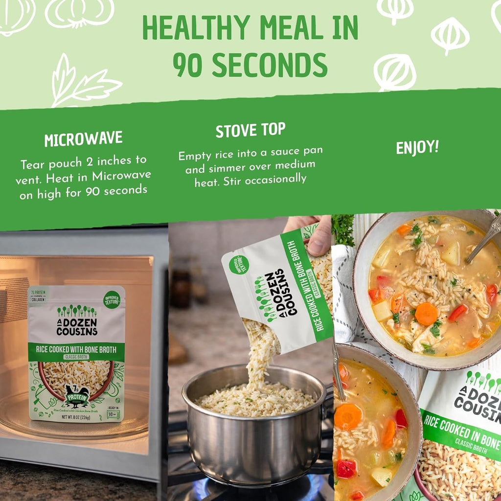 RTE Rice Cooked in Bone Broth Classic (6 Pack)