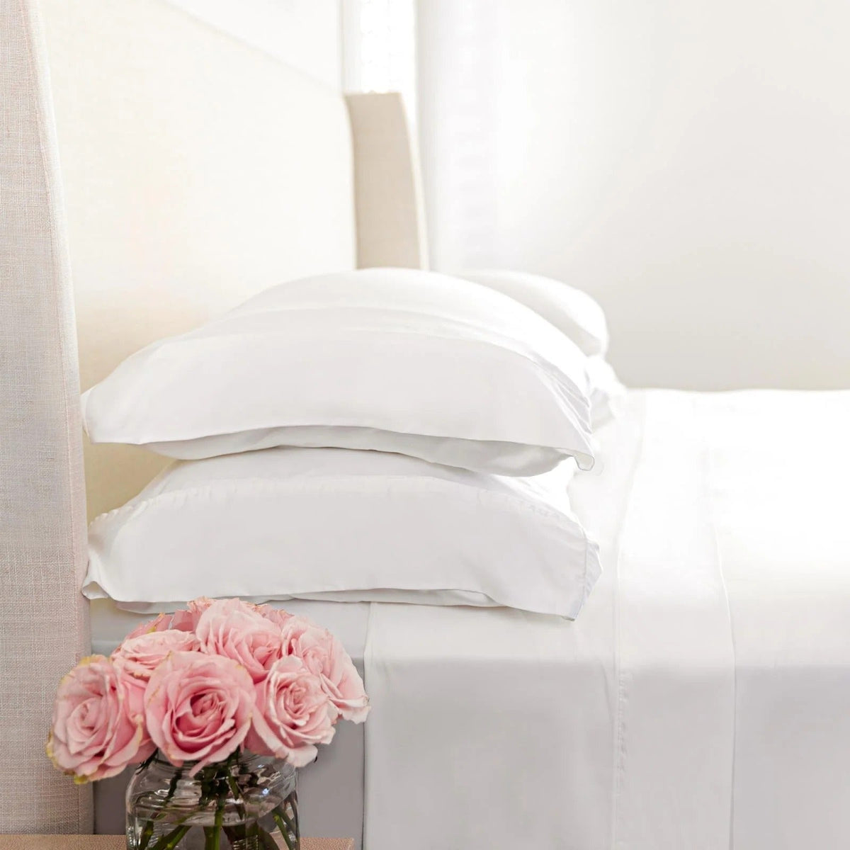 Woven Pillowcase Set in White (Queen)