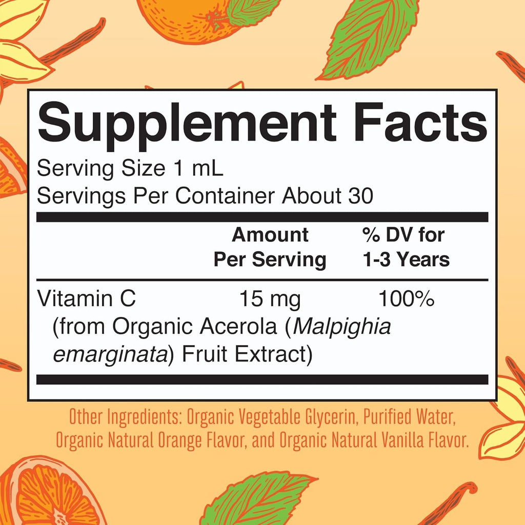 Organic Toddler Vitamin C Drops - Orange Vanilla