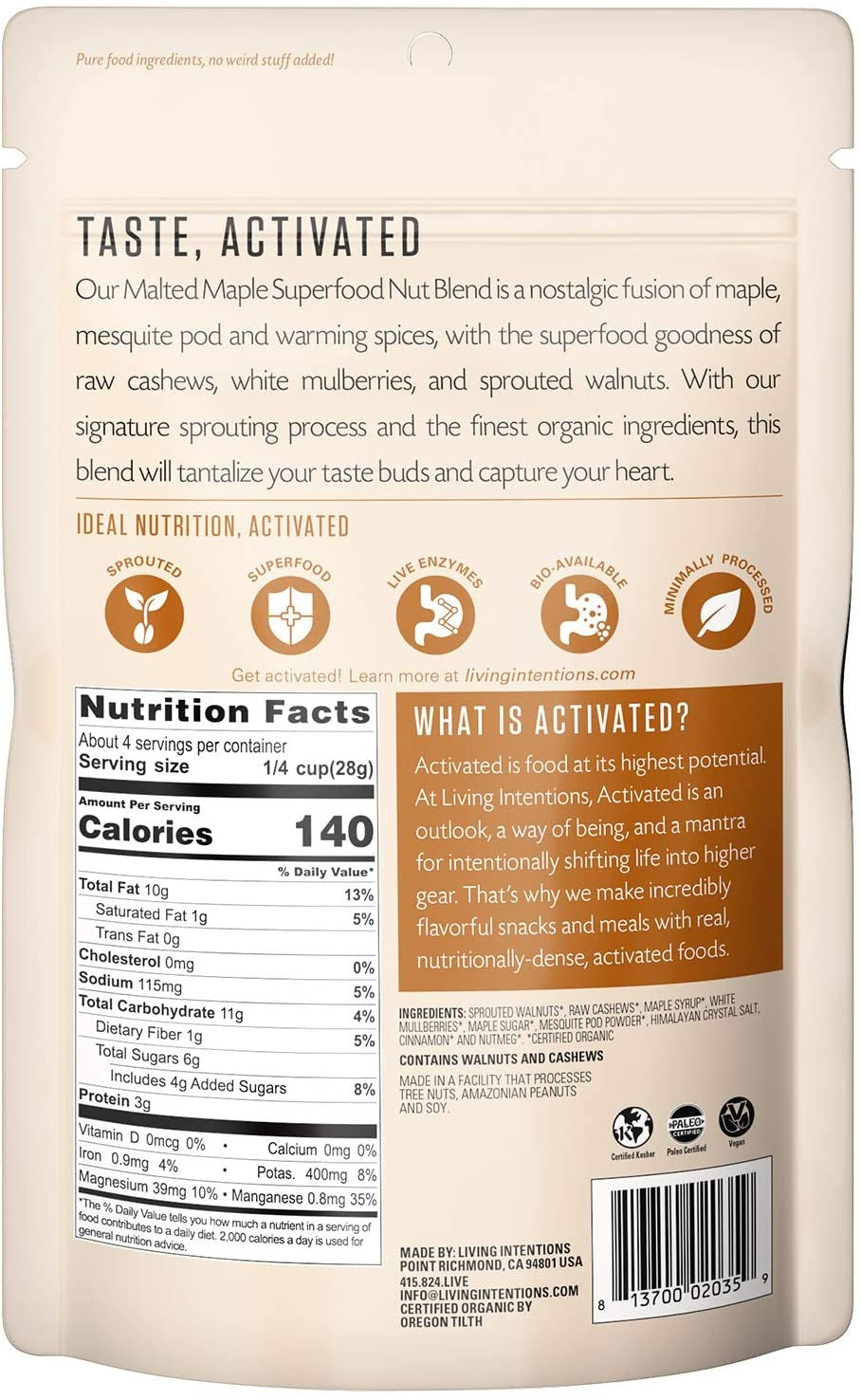 Malted Maple Superfood Nut Blend
