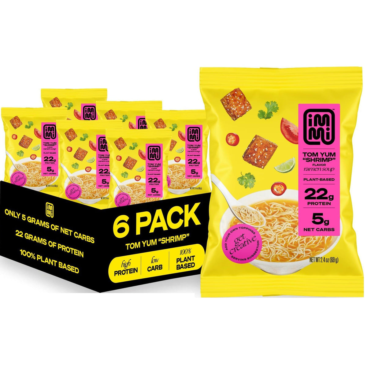Tom Yum Plant-Based Shrimp Ramen Soup (6 Pack)