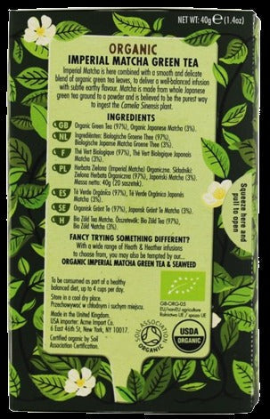 Organic Matcha Green Tea 20Pk