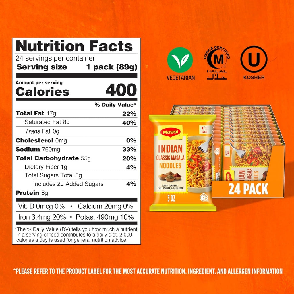 Indian Classic Masala Noodles (24 Pack)