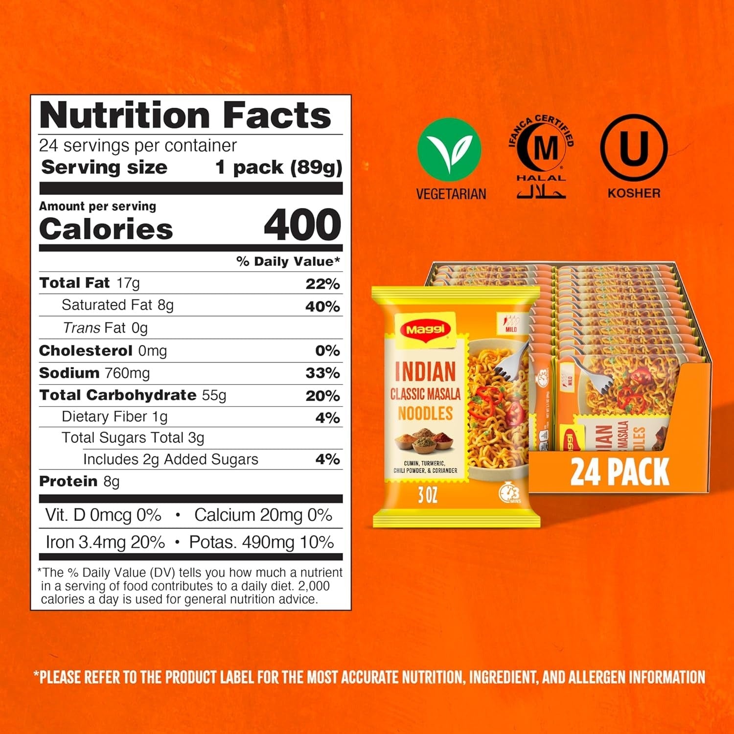 Indian Classic Masala Noodles (24 Pack)