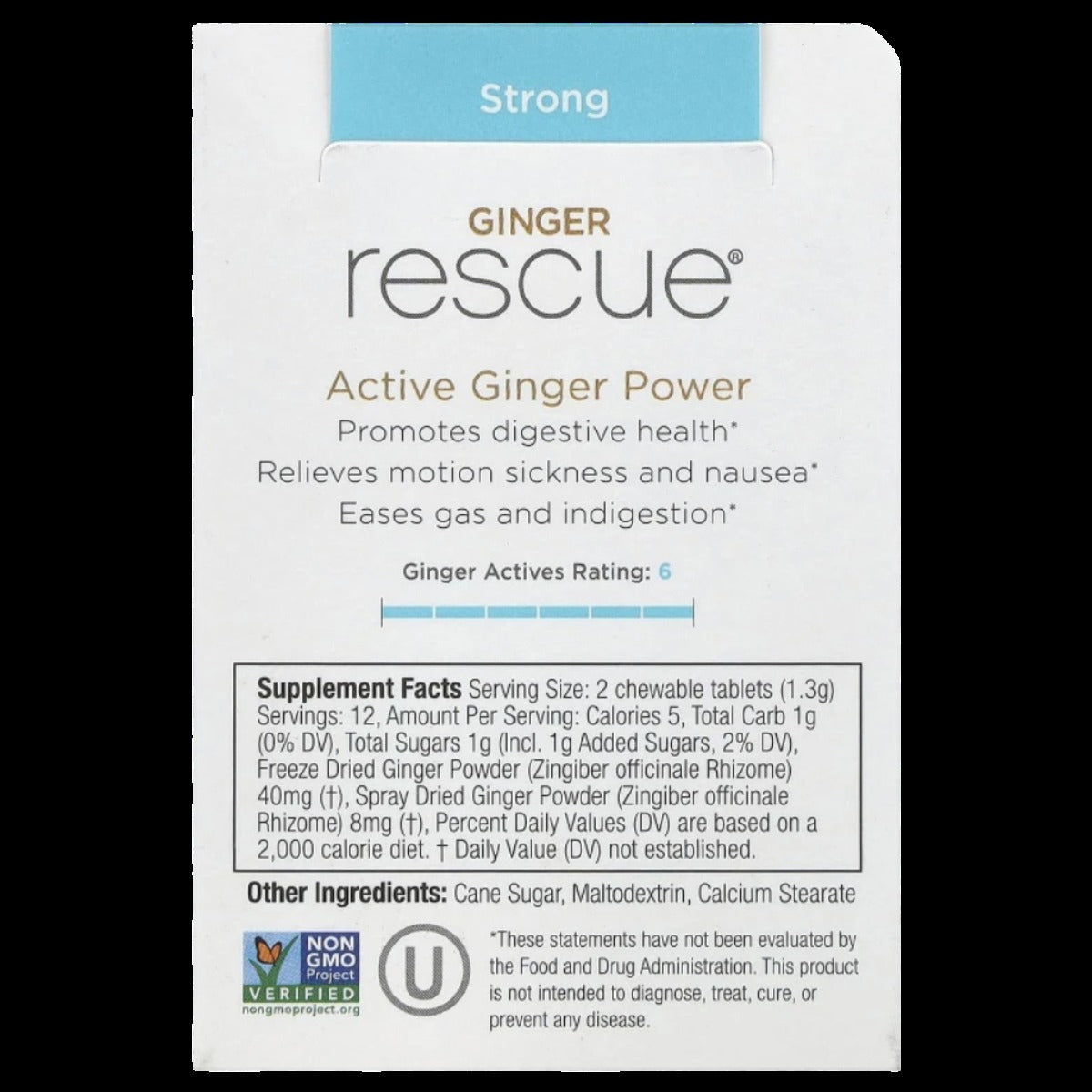Ginger Rescue Strong Chewable Ginger Tablets