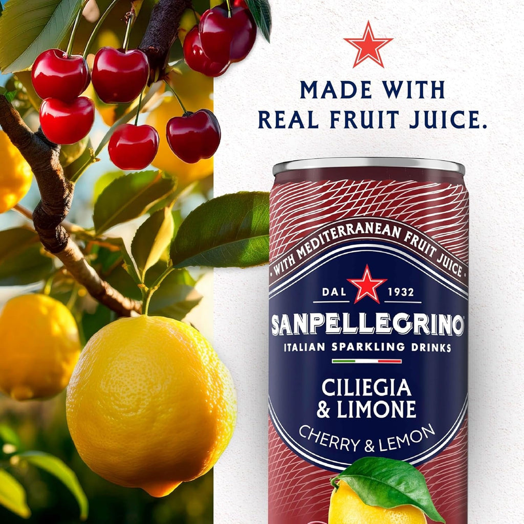 Cherry & Lemon Italian Sparkling Water (6 Pack)