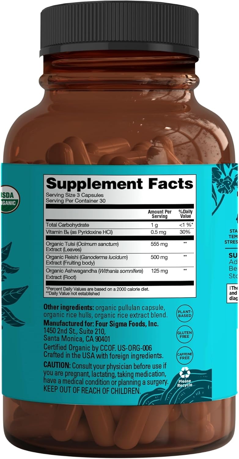 Organic Calm Mushroom Complex Vitamin Capsules (90 CT)