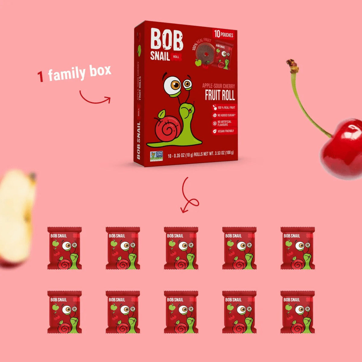 Apple Sour Cherry Fruit Rolls (10 CT)