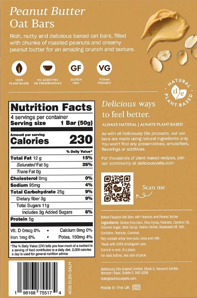 Peanut Butter Oat Bar Multipack (4 CT)