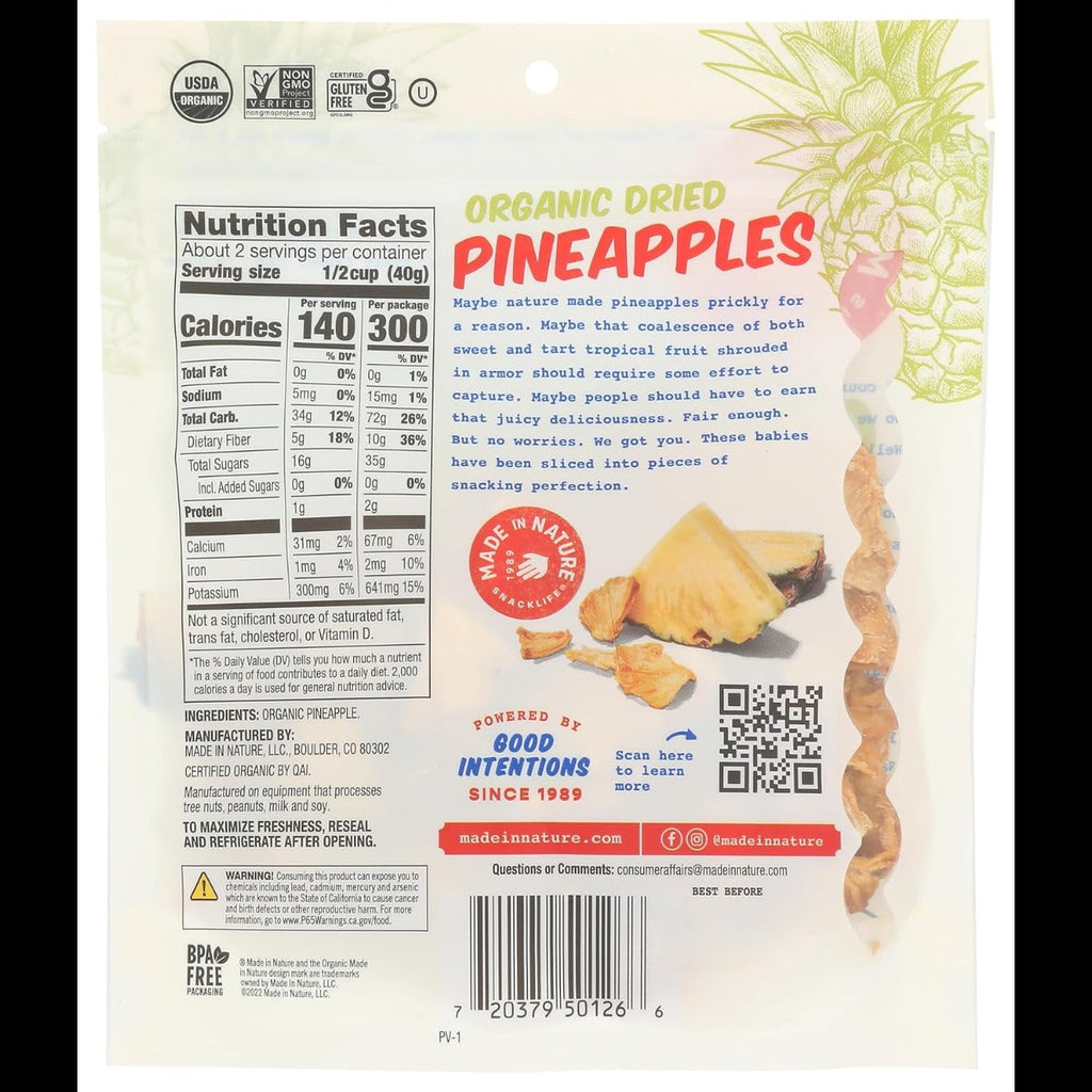 Organic Dried Pineapple Pieces