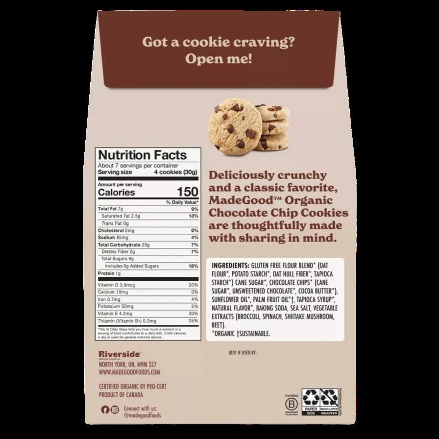 Organic Chocolate Chip Cookies