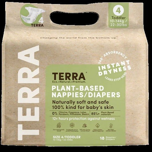 Plant Based Toddler Diaper Size 4, 18CT