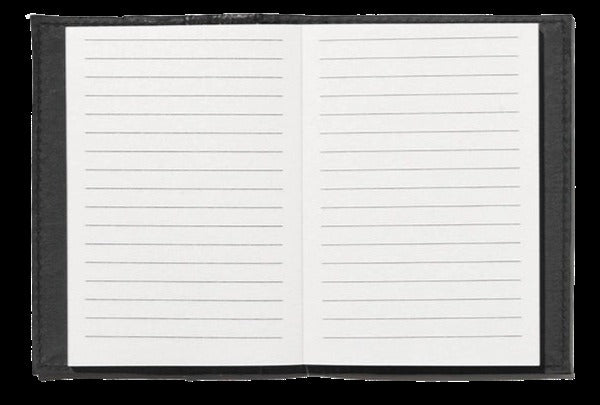 Plant Leather Notebook Med Blk Lined