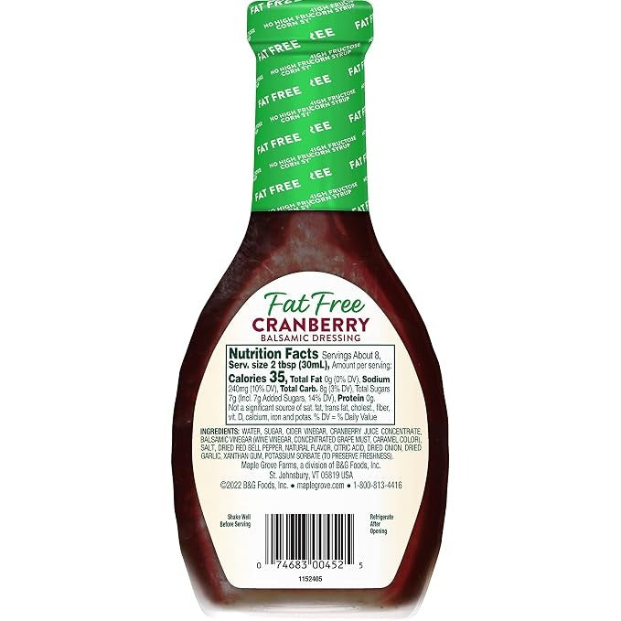 Fat Free Cranberry Balsamic Salad Dressing