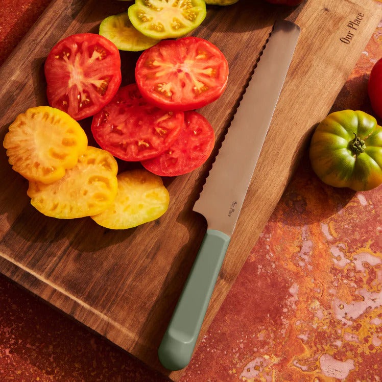 Serrated Slicing Knife - Sage