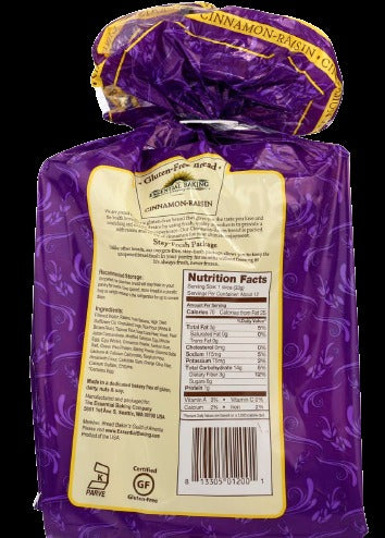 Bread Cinnamon Raisin Sliced Gf