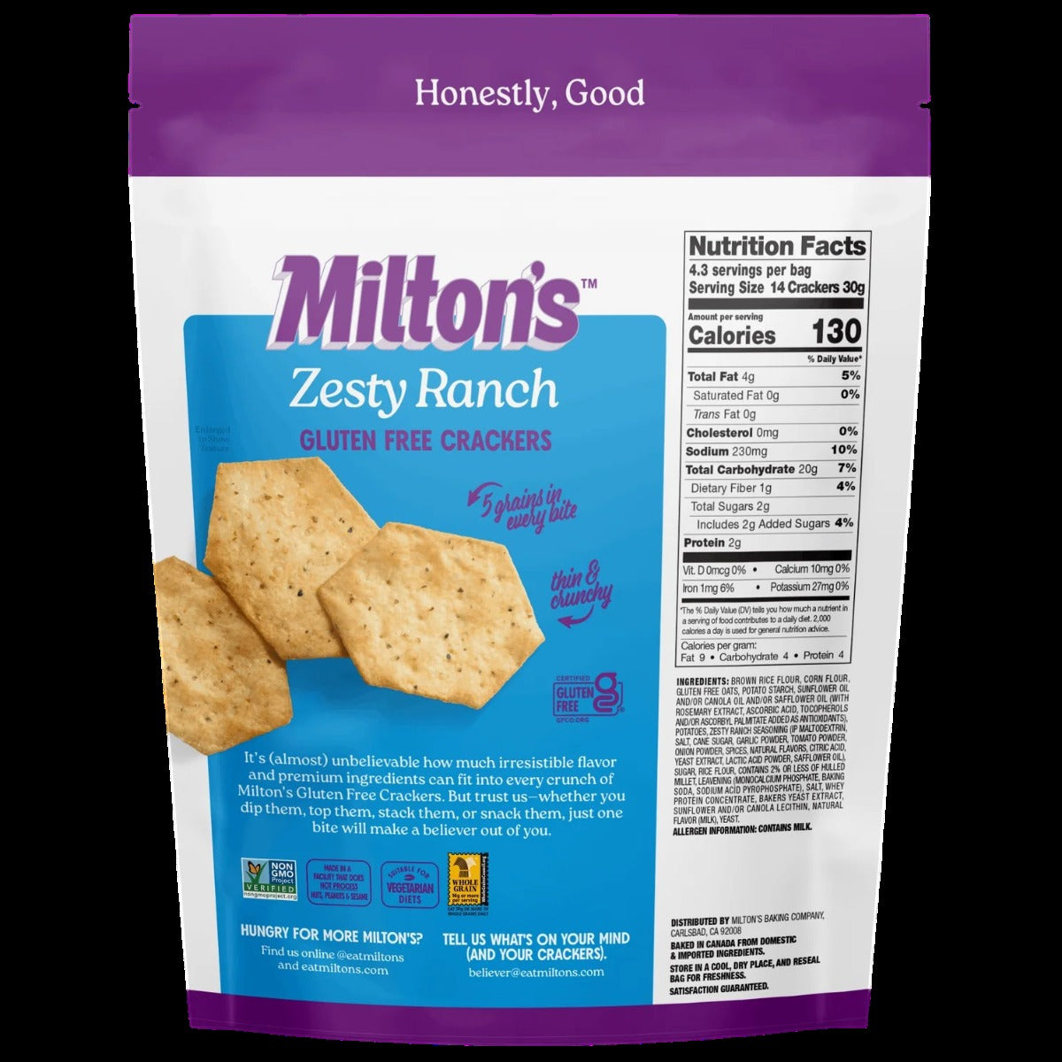 Zesty Ranch Gluten Free Crackers (6 Pack)