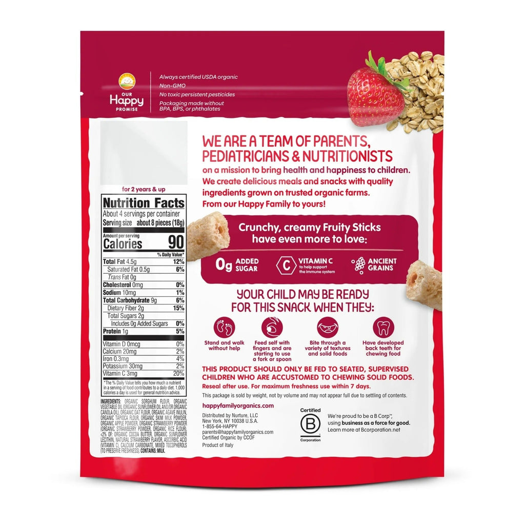 Strawberry Organic Fruity Sticks