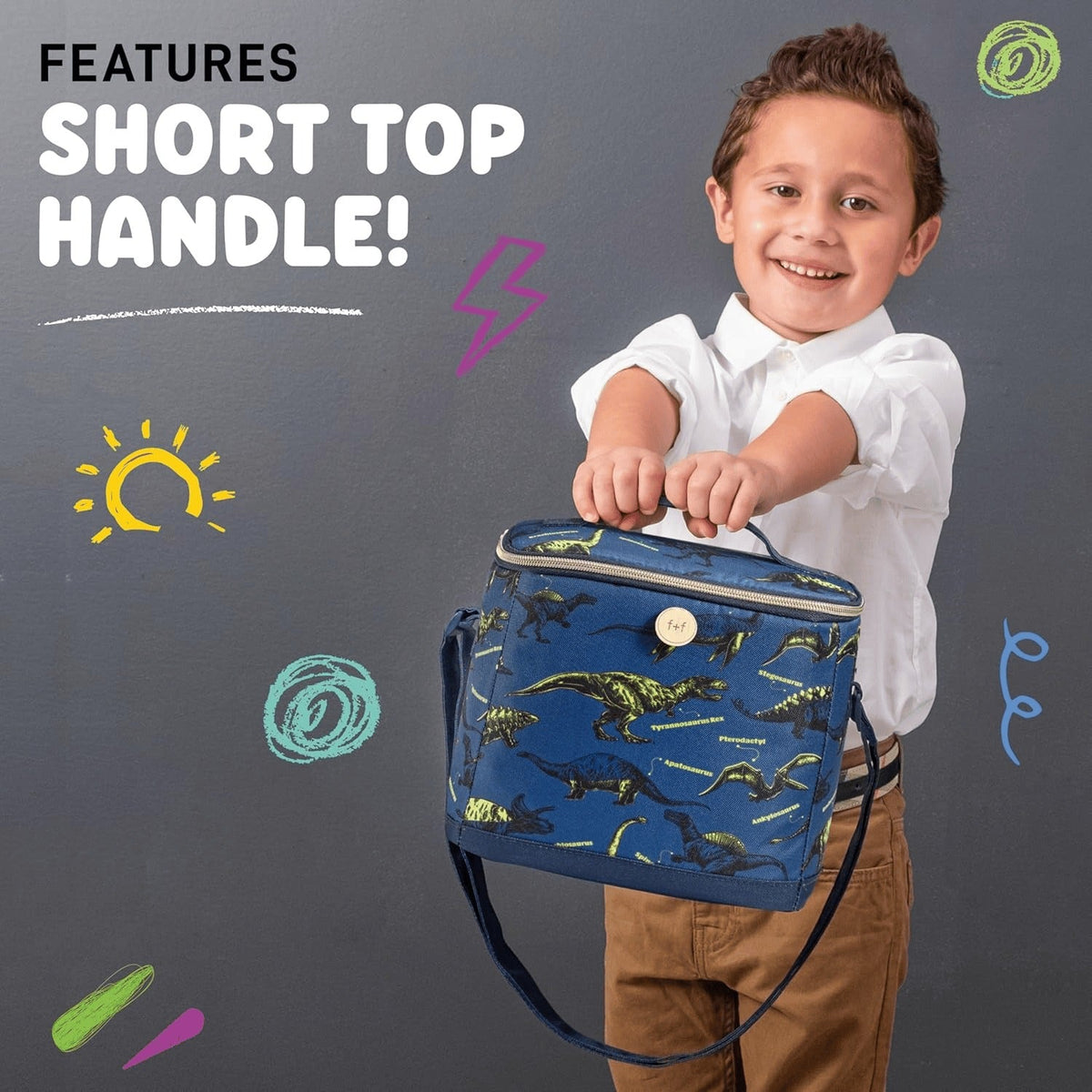 Cypress Repreve Bag - Navy Dinosaur
