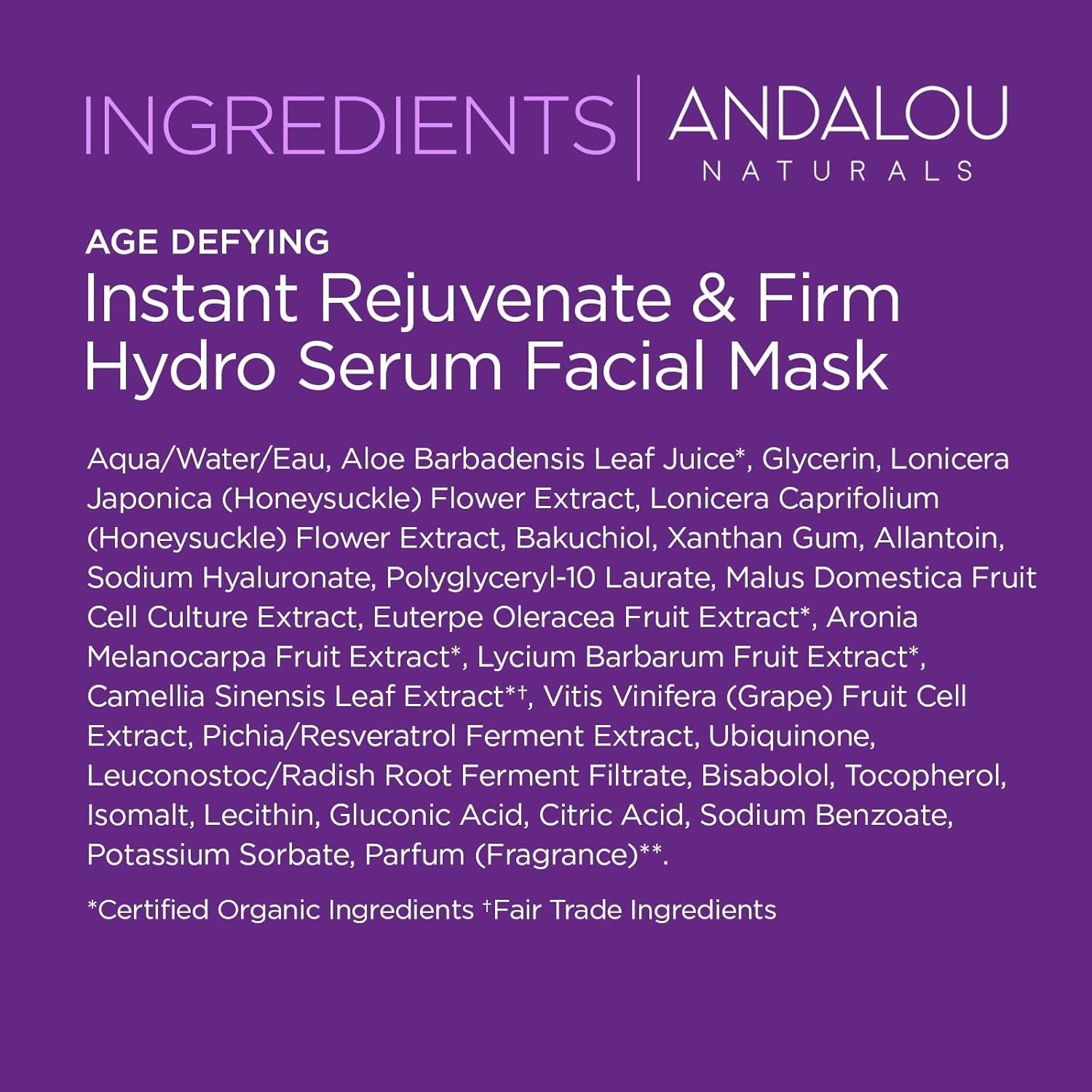 Age Defying Instant Rejuvenate and Firm Sheet Mask (6 Pack)