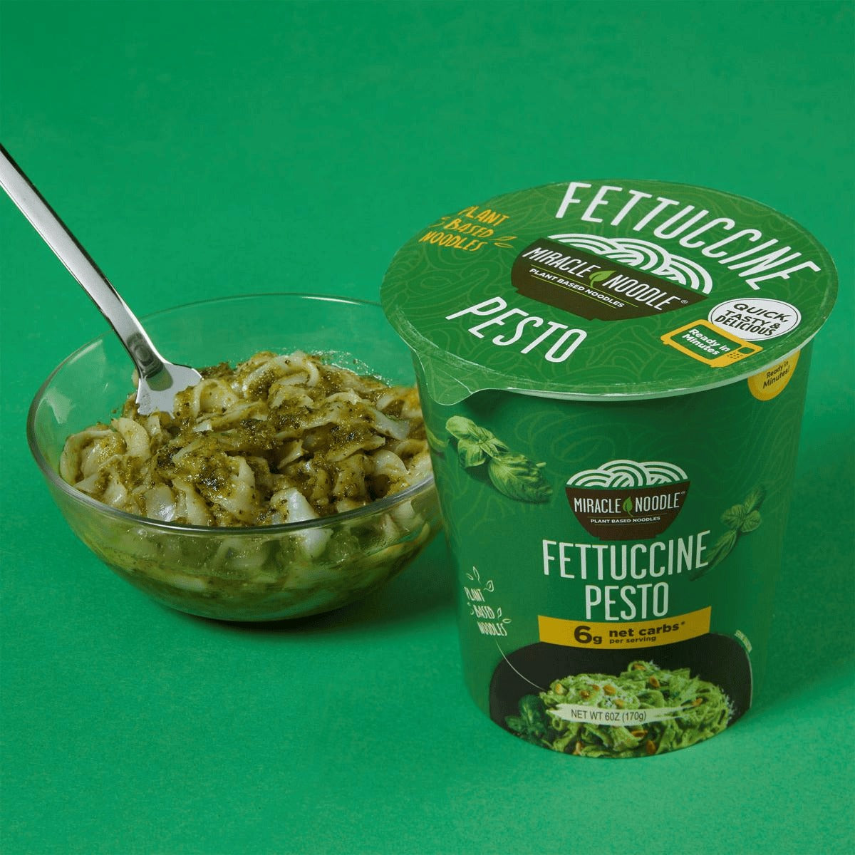 Low Carb Instant Cup Noodles Fettuccine Pesto (6 Pack)
