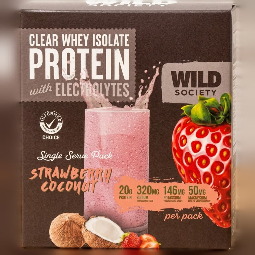 Clear Whey Isolate Protein with Electrolytes - Strawberry Coconut (10 CT)