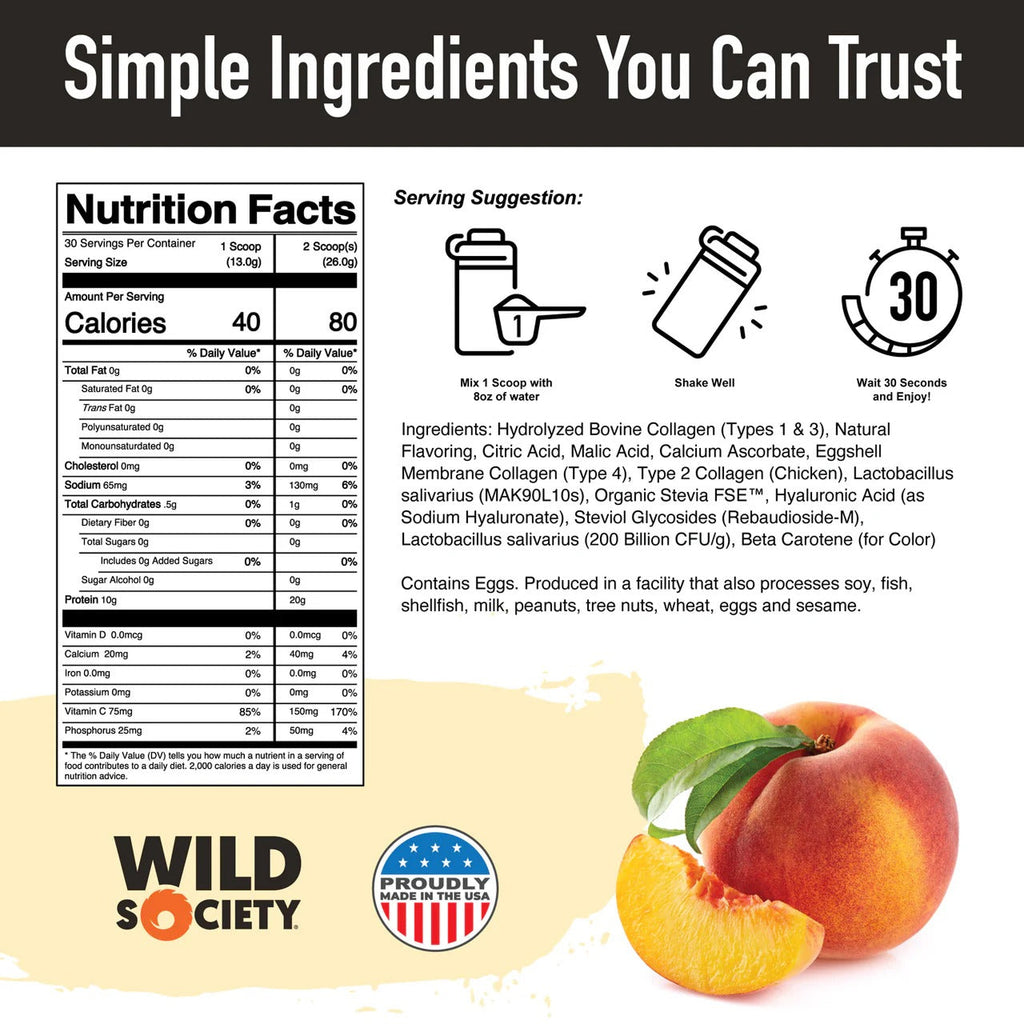Grass Fed Collagen Peptide - Peach