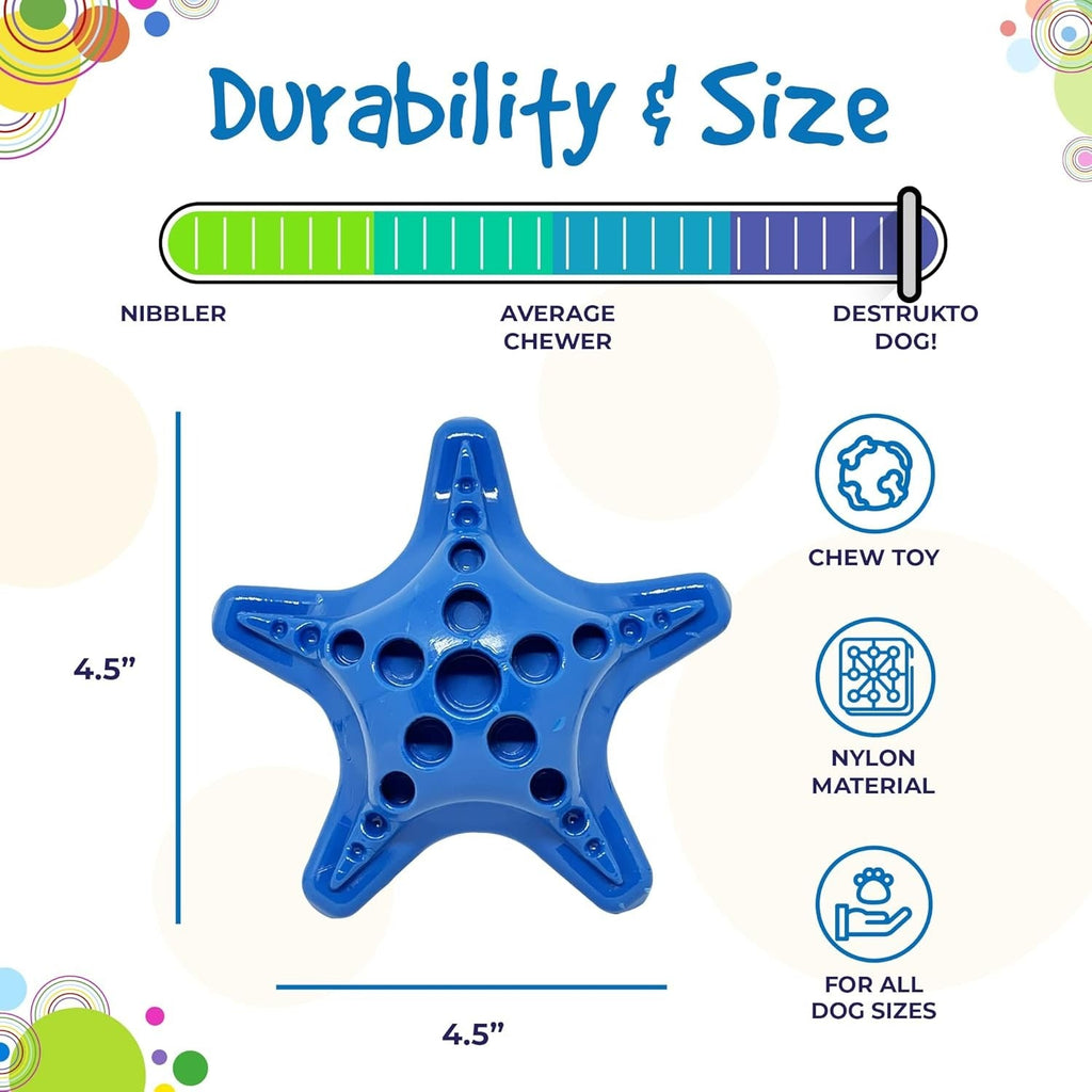 Starfish – Durable Dog Chew Toy - Blue