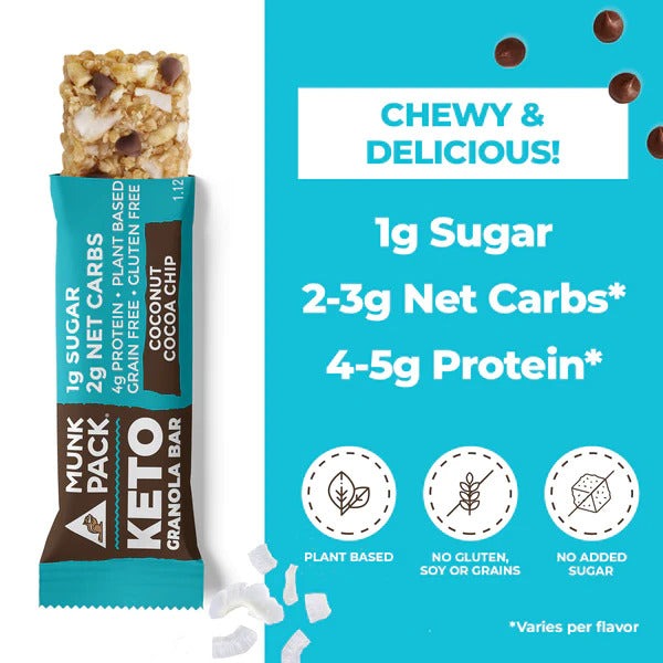Keto Coconut Cocoa Chip Granola Bar (12 Pack)