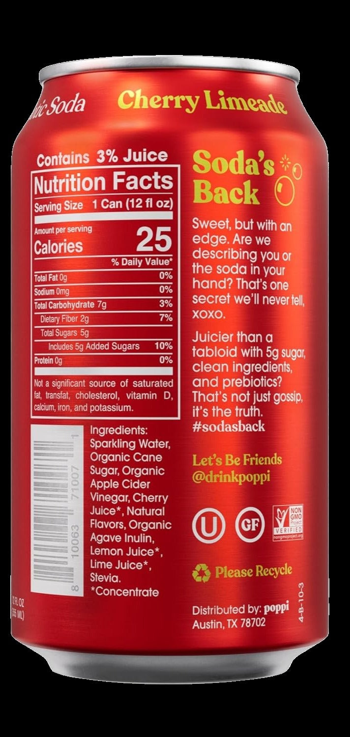 Cherry Limeade Prebiotic Soda (12 Pack)